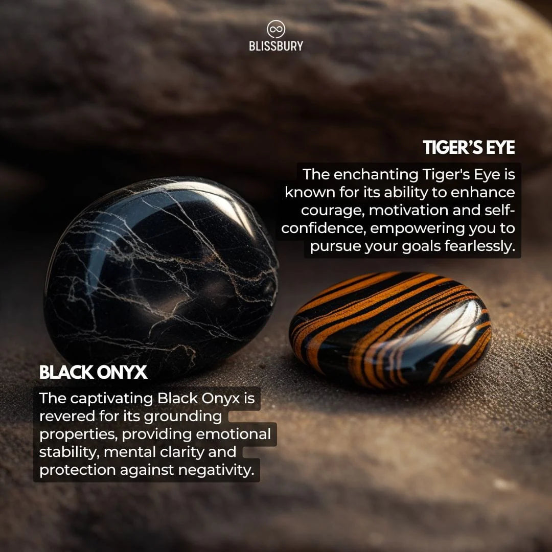 Tiger's Eye & Black Onyx Bracelet - Courage, Protection, Balance
