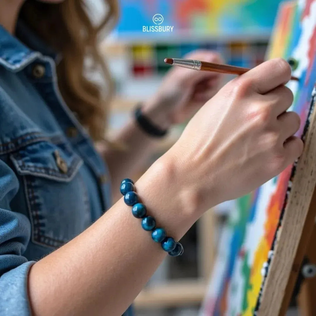 Blue Tiger's Eye Bracelet - Clarity, Balance, Protection