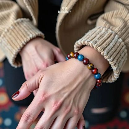 Trinity Tiger's Eye Bracelet - Courage, Confidence, Harmony