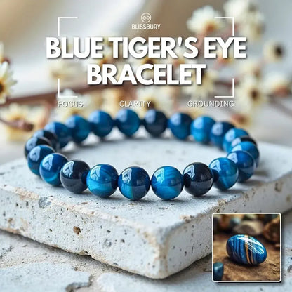 Blue Tiger's Eye Bracelet - Clarity, Balance, Protection