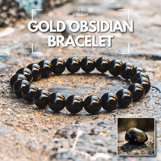 Gold Obsidian Bracelet - Confidence, Protection, Abundance