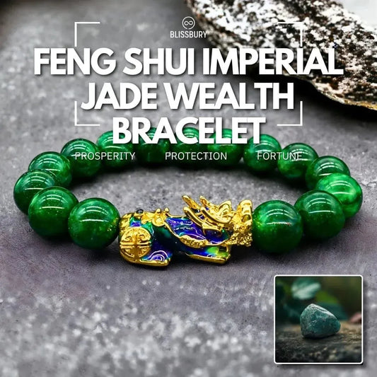 Feng Shui Imperial  Jade Wealth Bracelet - Prosperity, Protection, Fortune