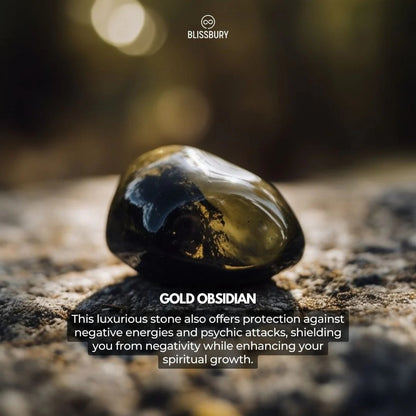 Gold Obsidian Bracelet - Confidence, Protection, Abundance