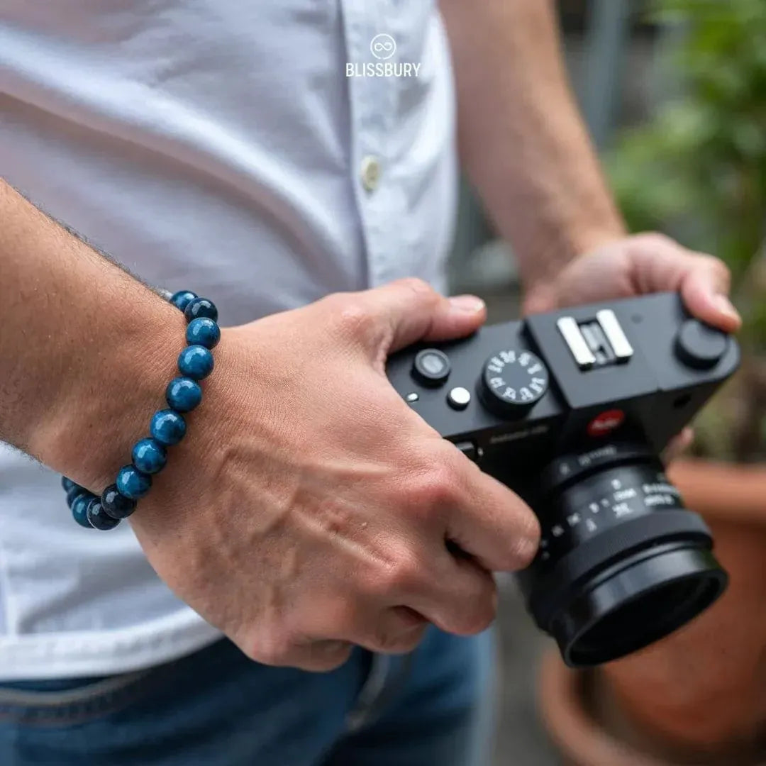 Blue Tiger's Eye Bracelet - Clarity, Balance, Protection