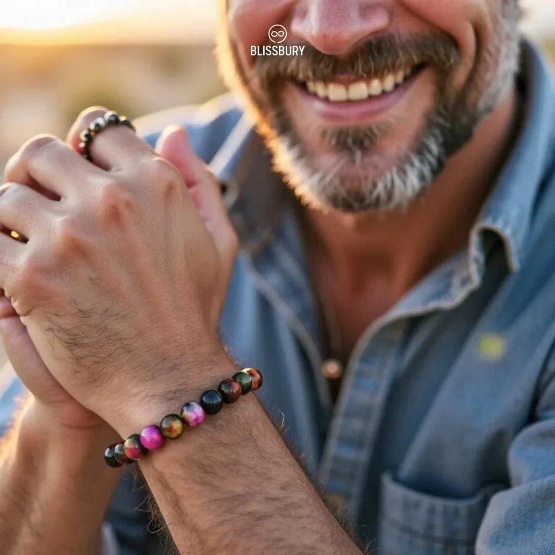 Rainbow Tiger's Eye Bracelet - Peace, Empowerment, Stability