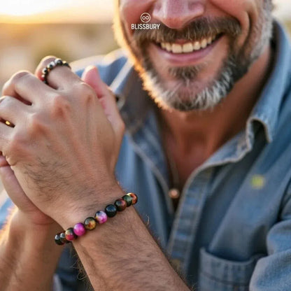 Rainbow Tiger's Eye Bracelet - Peace, Empowerment, Stability